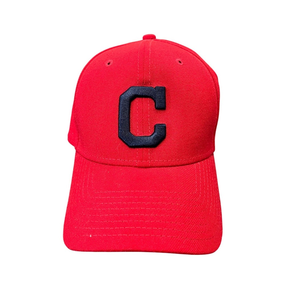 New Era 39THIRTY Baseball Hat Mens Medium-Large Red Cleveland Indians C Logo